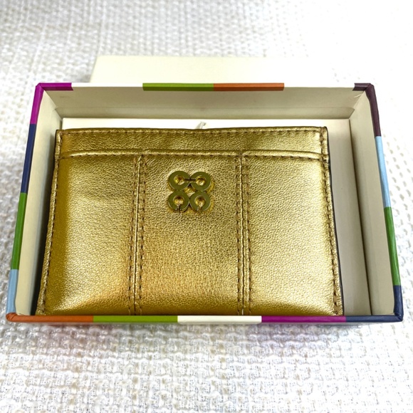 Coach Small Card Case in Metallic Gold Leather New In Box - Picture 5 of 15